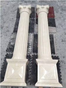 Ultraman Beige Marble Polished Column & Baluster,Carving Wall Decoration