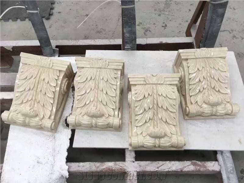 Ultraman Beige Marble Polished Column & Baluster,Carving Wall Decoration