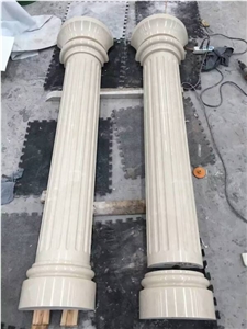 Ultraman Beige Marble Polished Column & Baluster,Carving Wall Decoration