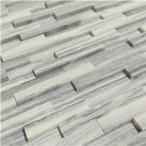 Marble Ruled White Cultured Stone and Panel
