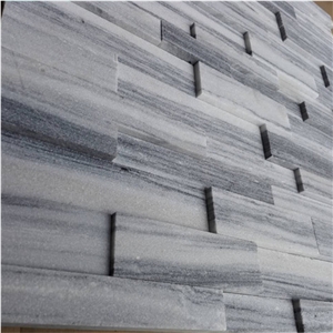Marble Ruled White Cultured Stone and Panel