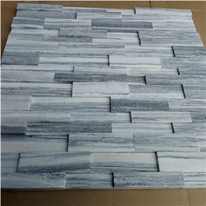 Marble Ruled White Cultured Stone and Panel