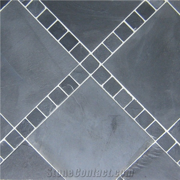 Slate Material Adoni Black Slate Tile and Slab