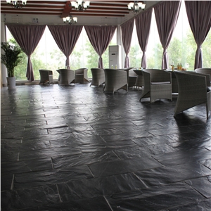Slate Material Adoni Black Slate Tile and Slab