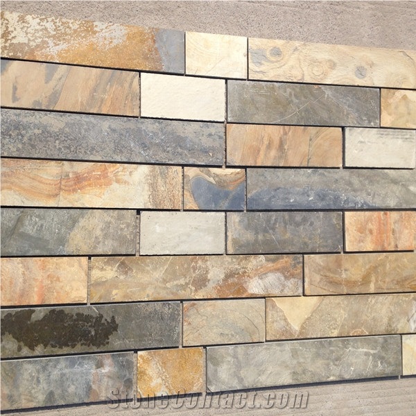 Slate Material Honey Tan Tile and Slab for Floor Tiles