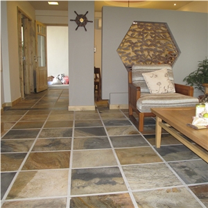 Slate Material Honey Tan Tile and Slab for Floor Tiles