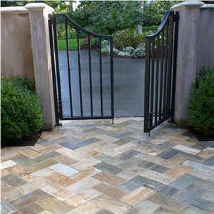 Slate Material Honey Tan Tile and Slab for Floor Tiles