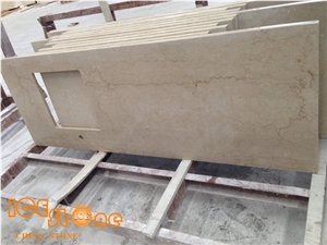 Beige Marble Botticino Classico Marble Bathroom Vanity Tops, Bathroom Tops
