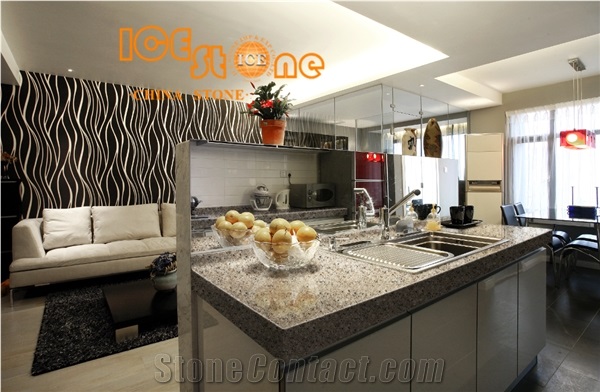 Brown Marble Look Quartz Stone Solid Surfaces Polished Slabs Tiles Engineered Stone Artificial Stone Slabs for Hotel Kitchen, Bathroom Backsplash Walling Panel Customized Edge