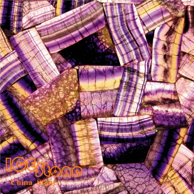 Colorful Pink Purple Semi-Precious/Agate/Lapiz/Crystal/Tiger Eyes Stone Slabs & Tiles/Semi-Precious Luxious/Semi-Precious/Semi-Precious Slabs/Semiprecious Stone