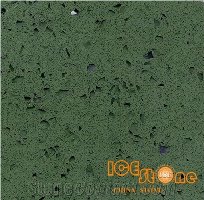 Crystal Green/Quartz Stone Solid Surfaces Polished Slabs Tiles Engineered Stone Artificial Stone Slabs for Hotel Kitchen,Bathroom Backsplash Walling Panel Customized Edge