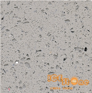Crystal Light Grey/Quartz Stone Solid Surfaces Polished Slabs Tiles Engineered Stone Artificial Stone Slabs for Hotel Kitchen,Bathroom Backsplash Walling Panel Customized Edge