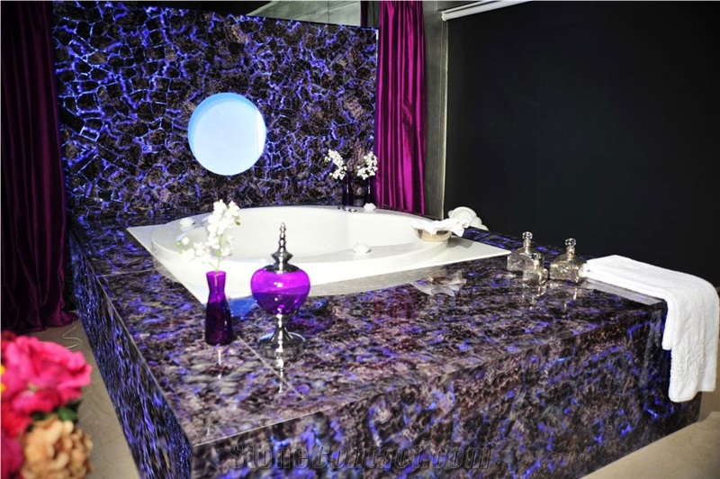 Crystal Purple Semiprecious Stone/Gemstone Slabs/ Precious Stone Slabs/Semi Precious Tiles/