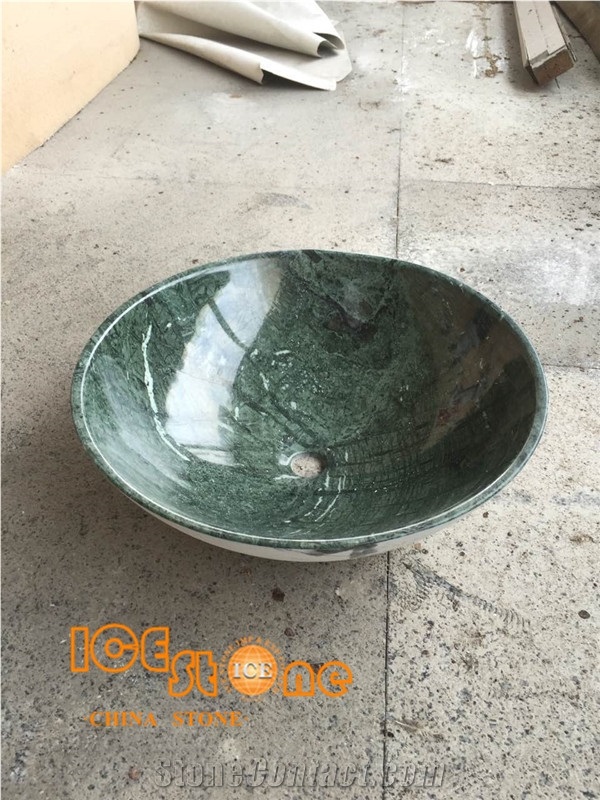 Green Marble Basin with Good Price, Vessel Sinks