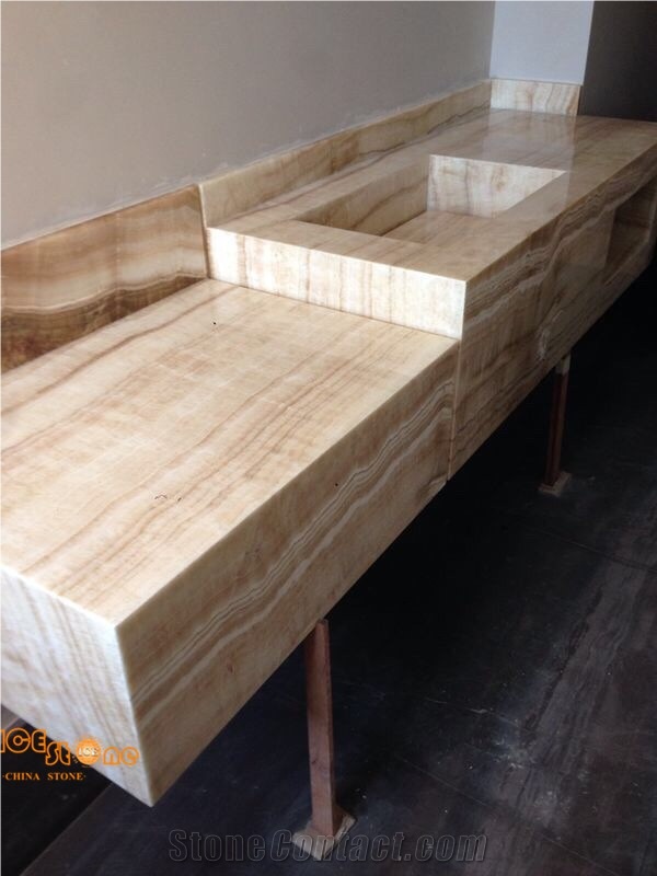 Ivory Onyx Tea Tables, Ivory Beige Onyx Home Stone Furniture