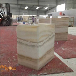Ivory Onyx Tea Tables, Ivory Beige Onyx Home Stone Furniture