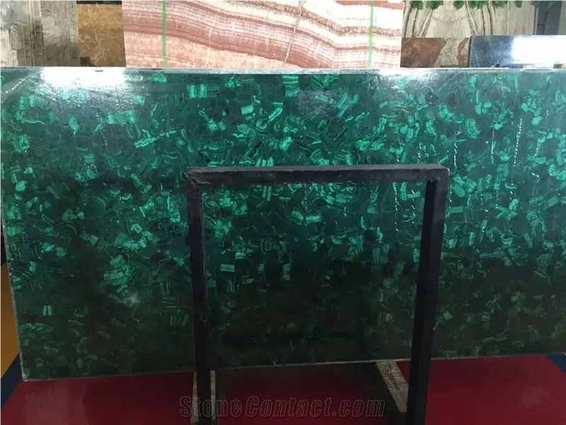 Malachite Gemstone Slabs,Malachite Semiprecious Stone Tabletop, Geen Gemstone Furniture