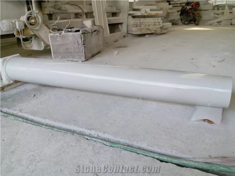 Pure White Column,Chinese Pure White Roman Columns,White Jade Column Tops