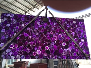 Purple Agate Gemstone Slabs,Lilac Semiprecious Stone Slabs