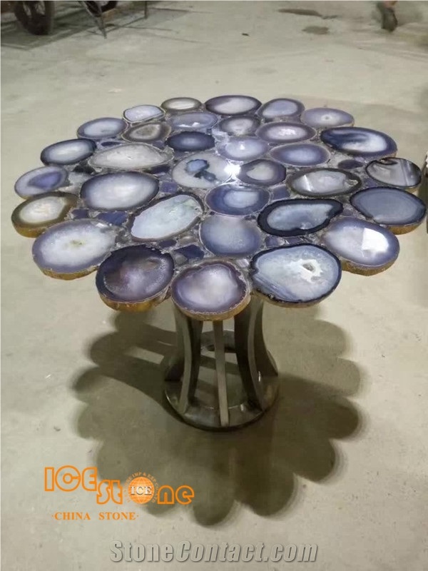 Purple Agate/Pchinese Purple Semiprecious/Semi Precious Stone Wall /Semiprecious Stone Slabs