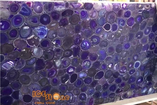 Purple Agate/Pchinese Purple Semiprecious/Semi Precious Stone Wall /Semiprecious Stone Slabs