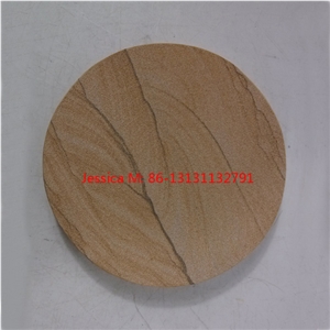 Absorbent Round Yellow Veins Stone Coaster