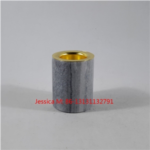 Grey Marble Copper Candleholders