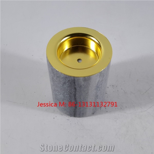 Grey Marble Copper Candleholders