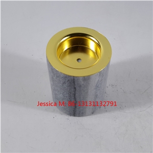 Grey Marble Copper Candleholders
