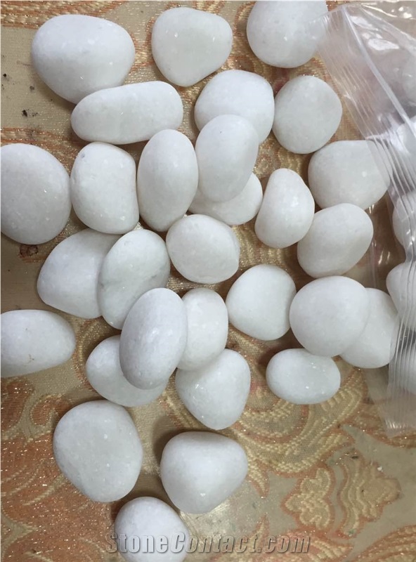 Polished Pebble Stone/White Marble Pebbles&Gravels/Machine Made Pebbles/Paving Pebbles/Decoration Pebbles