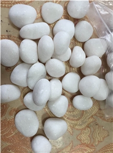 Polished Pebble Stone/White Marble Pebbles&Gravels/Machine Made Pebbles/Paving Pebbles/Decoration Pebbles