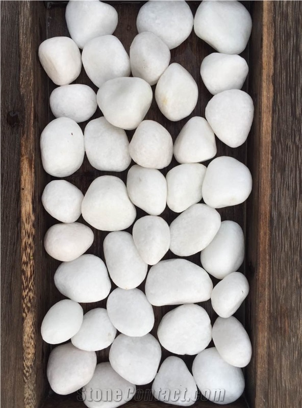Polished Pebble Stone/White Marble Pebbles&Gravels/Machine Made Pebbles/Paving Pebbles/Decoration Pebbles