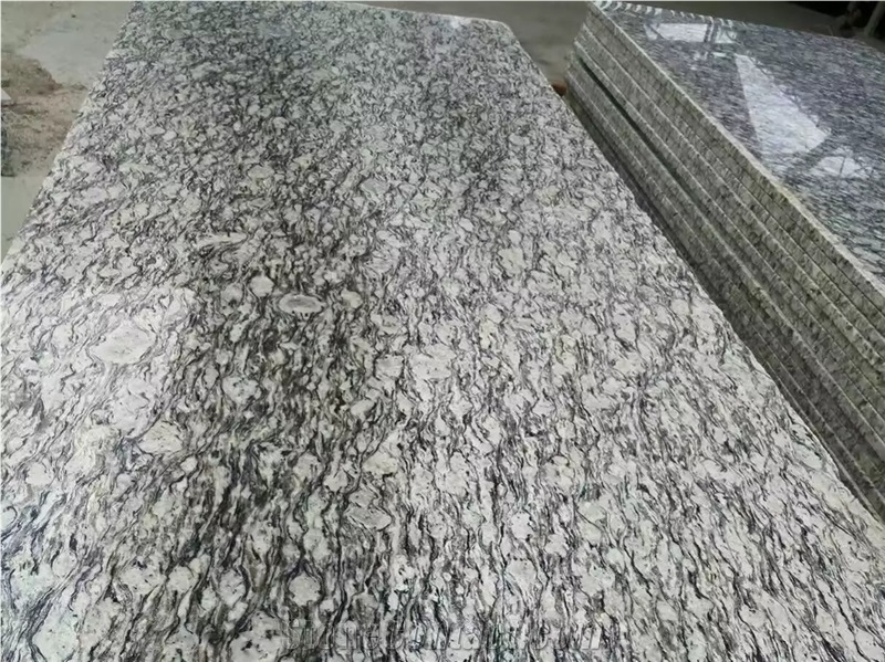 Surf White Sea Wave Flower Polished Granite Slabs
