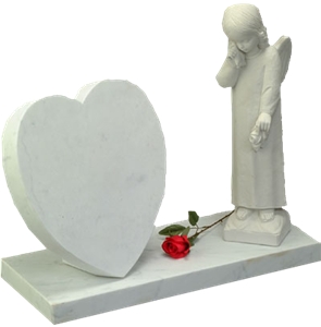 Angel Marble Momument with a Heart
