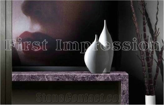 Amethyst Tiles and Slab / Lilac Crystal Gemstone Backlit Tiles /Purple Crystal Semipresious Flooring Tiles/Lilac Semi Precious Slab