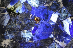 Azul Bahia Gemstone Slab /Brazil Azul Bahia Semi Precious Stone Slab/Blue Gemstone Slab /Natural Luxury Granite Slab/ Brazil Azul Bahia Granie Backlit Slab