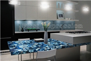 Blue Agate Slab /Blue Agate Semi Precious Stone Panels/Blue Agate Gemstone Tiles and Slabs /Blue Agate Stone for Wall Tiles