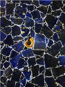 Blue Semiprecious Stone Panles / Brazil Azul Bahia Granite Slab/Natural Luxury Granite Slab
