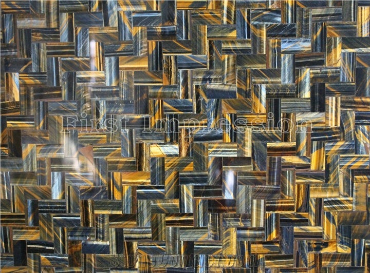 Blue & Yellow Tiger Eye Gemstone For Speacail Design /Blue and Yellow Gemstone Mosaic 