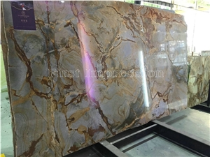 Brazil Blue Mare Quartzite Slabs & Tiles/Polished Brazil Blue Quartzite Wall Tiles & Countertop/Luxury Palomino Quartzite Slabs