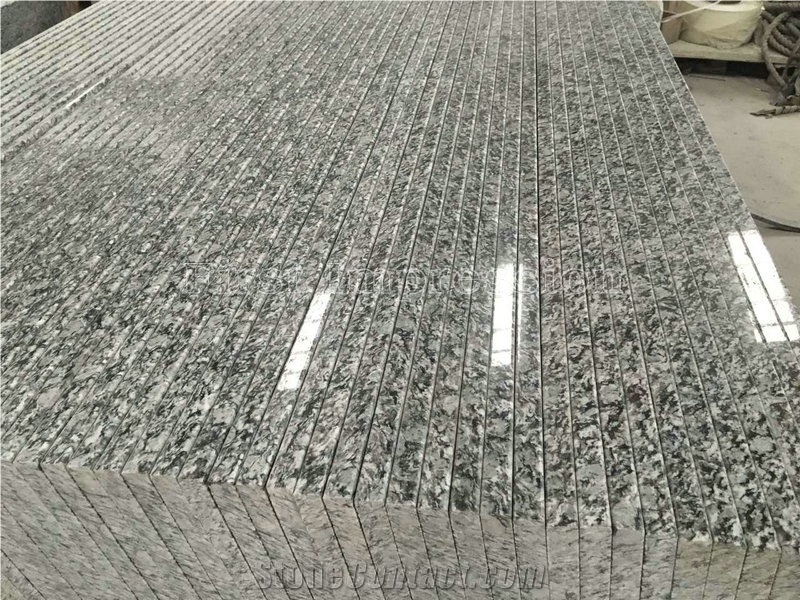 China Spray White Granite Slab /Grey Granite Slab /Sea Wave Polished Slab & Tiles