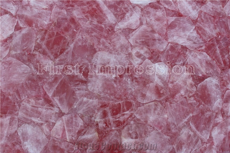 Crystal Pink Backlit Wall Tiles /Crystal Pink Gemstone Slab /Pink Gemstone Tiles /Crystal Precious Stone Slab Backlit