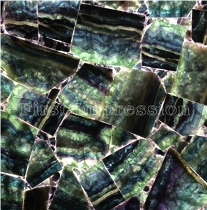 Fluorite Semiprecious Backit Slab & Tiles /Fluorite Backlit Gemstone