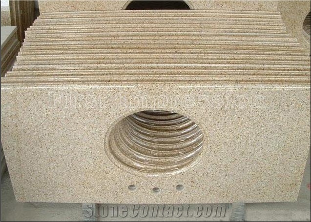 G682 Vanity Top/Sunset Gold Yellow Granite Bath Top/Sandy Gold Bathroom Top/Rusty Yellow Bathroom Countertop/Golden Sand Bath Custom Vanity Tops/Bathroom Design/Kitchen Countertops/Desk Top