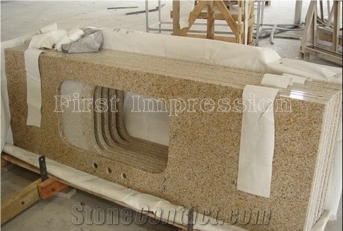 G682 Vanity Top/Sunset Gold Yellow Granite Bath Top/Sandy Gold Bathroom Top/Rusty Yellow Bathroom Countertop/Golden Sand Bath Custom Vanity Tops/Bathroom Design/Kitchen Countertops/Desk Top