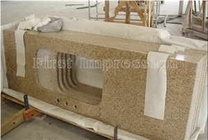 G682 Vanity Top/Sunset Gold Yellow Granite Bath Top/Sandy Gold Bathroom Top/Rusty Yellow Bathroom Countertop/Golden Sand Bath Custom Vanity Tops/Bathroom Design/Kitchen Countertops/Desk Top