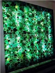 Green Agate Brazil Backlit Slab / Green Agate Slab and Tiles /Green Agate Gemstone Tiles /Green Agate Backlit Semipreccious Stone Slabs