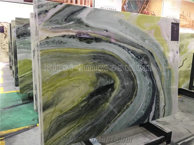 High Quality Dreaming Green Marble Slabs & Tiles/Big Flower Green/Fantastic Green/Chinese Green Marble/Marble Slabs/Marble Tiles/Marble Floor & Wall Covering Tiles/Green Marble