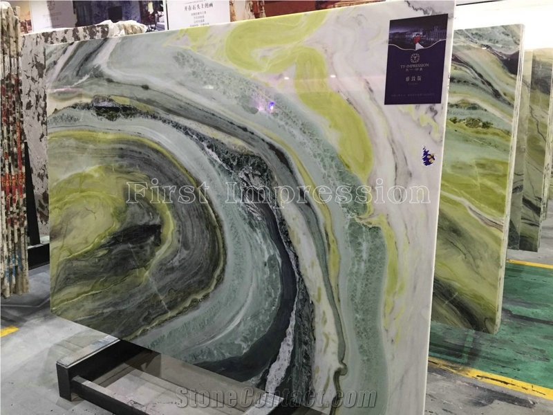 High Quality Dreaming Green Marble Slabs & Tiles/Big Flower Green/Fantastic Green/Chinese Green Marble/Marble Slabs/Marble Tiles/Marble Floor & Wall Covering Tiles/Green Marble