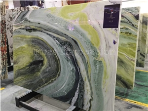High Quality Dreaming Green Marble Slabs & Tiles/Big Flower Green/Fantastic Green/Chinese Green Marble/Marble Slabs/Marble Tiles/Marble Floor & Wall Covering Tiles/Green Marble